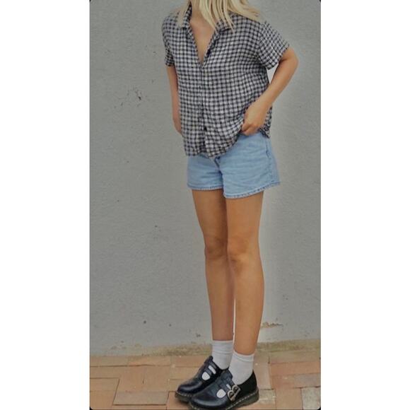 Women's Size 8 Vintage Cabin Creek Short Sleeve Pink Pin Stripe Button Up - Picture 5 of 5